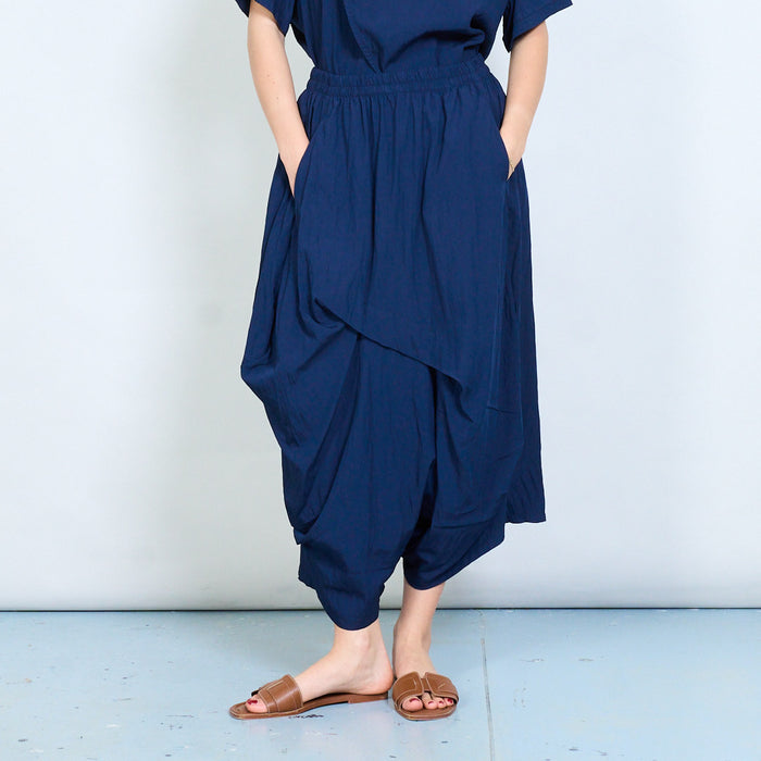 Elastic waist low draped layered trouser wholesale