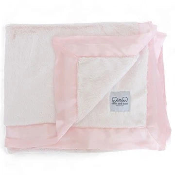 Ellie and Sam Luxury Satin Border Blanket-Pink