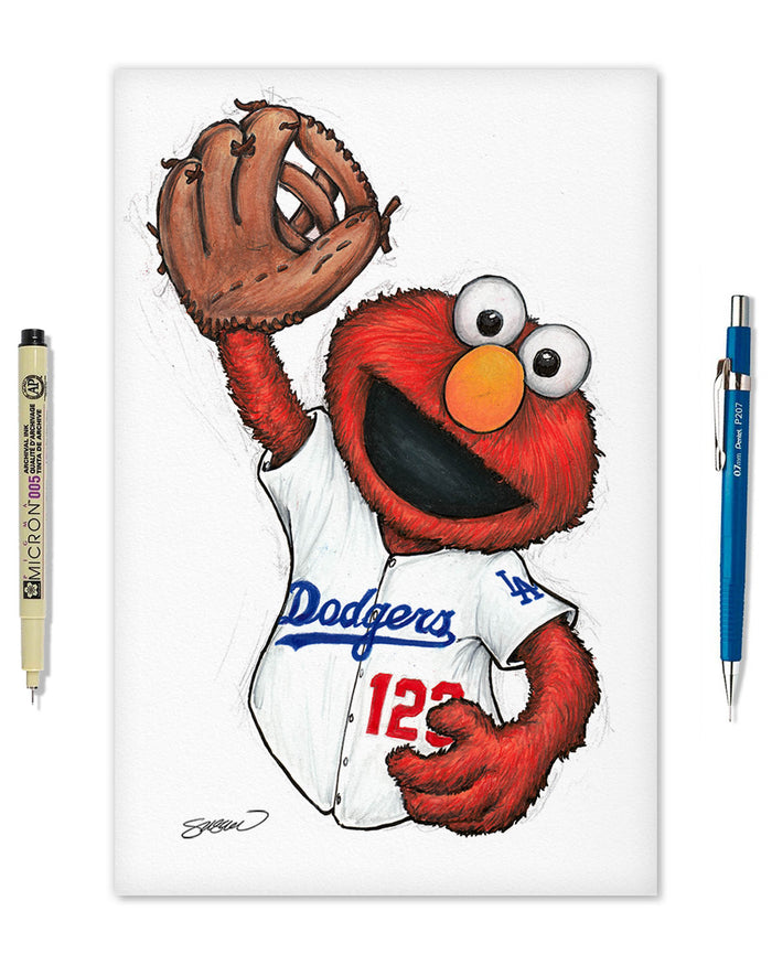 ELMO x MLB Dodgers Limited Edition Art Print