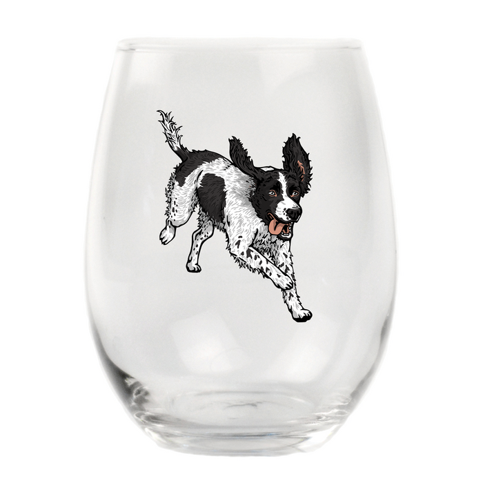 English Springer Spaniel Stemless Wine Glass
