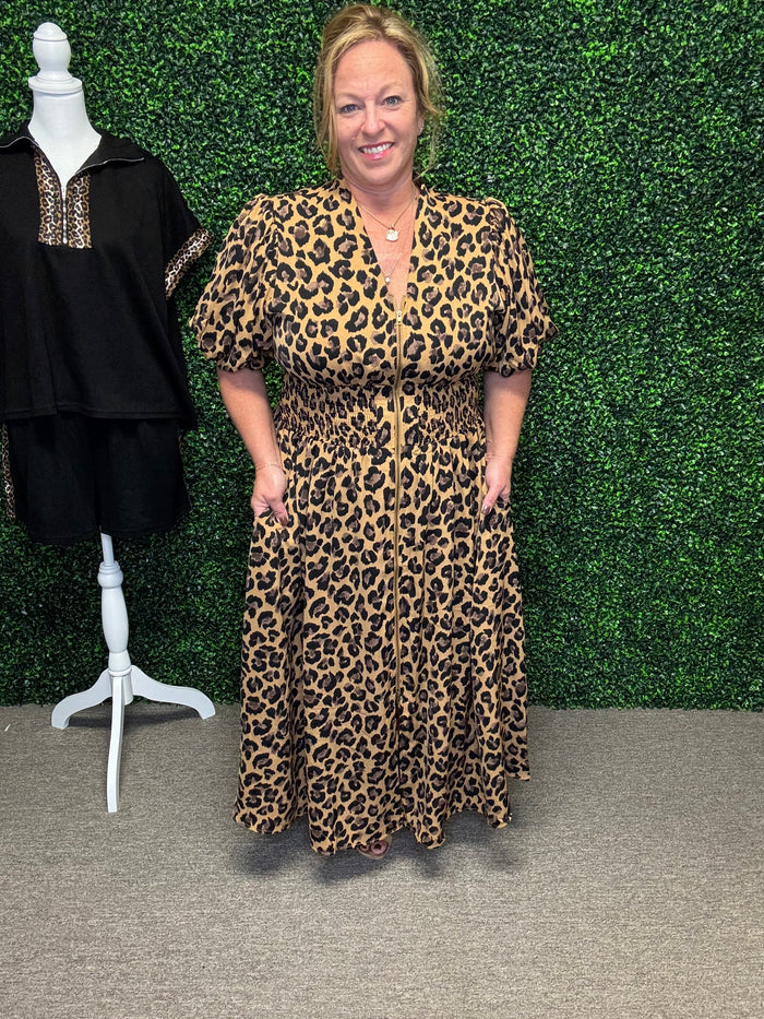 Entro Long Leopard Dress