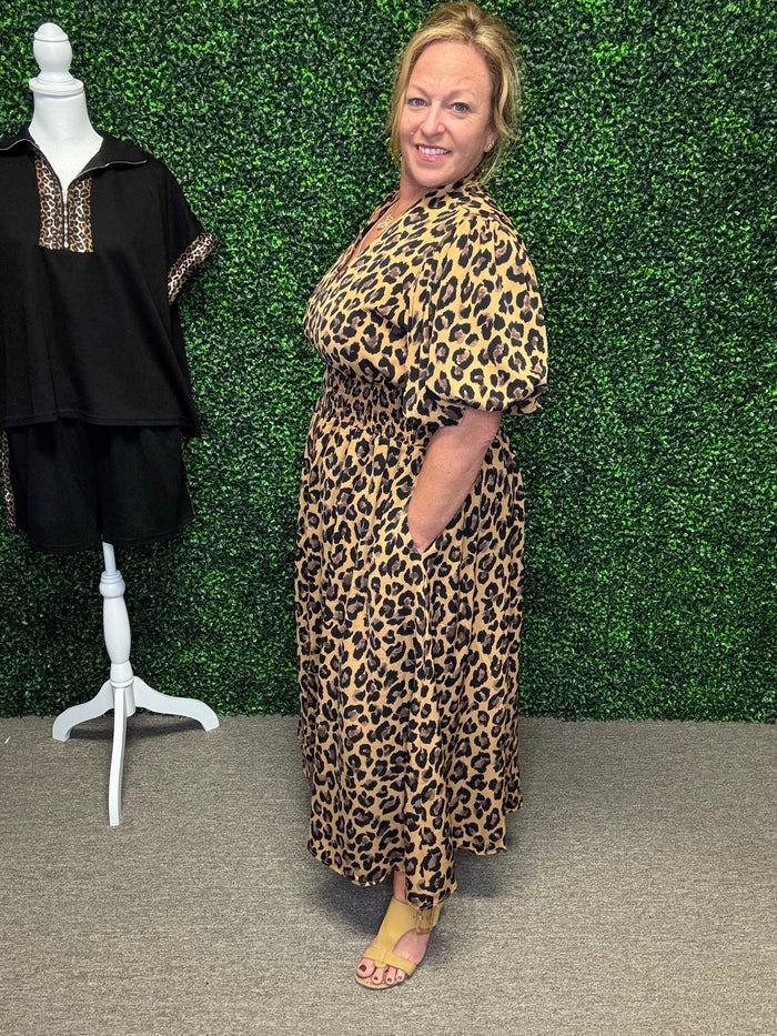Entro Long Leopard Dress