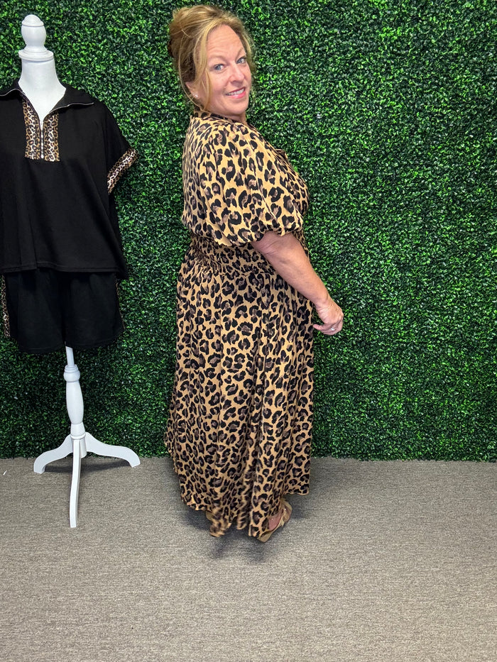 Entro Long Leopard Dress