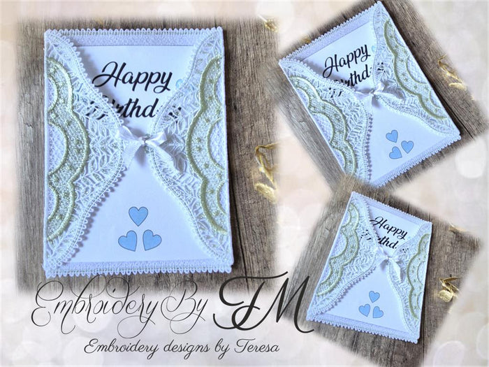 Envelope bobbin lace  / 5x7 hoop