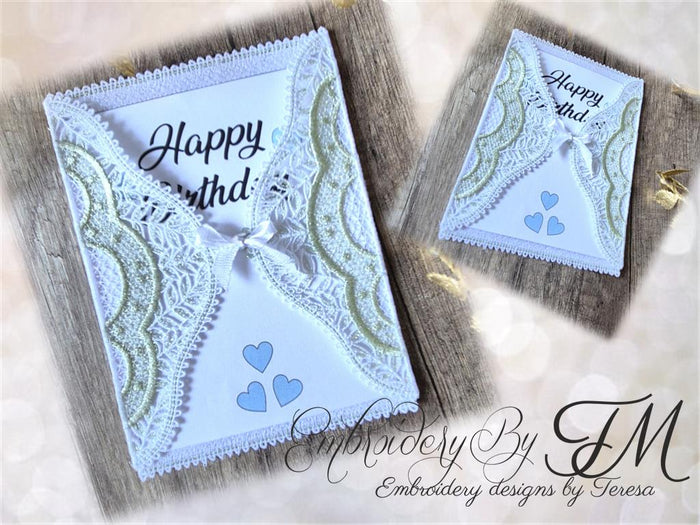 Envelope bobbin lace  / 5x7 hoop