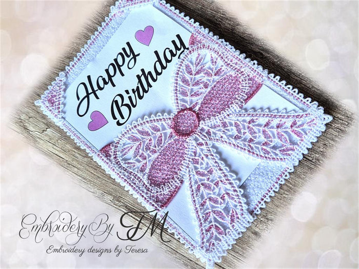 Envelope with ribbon  / 5x7 hoop