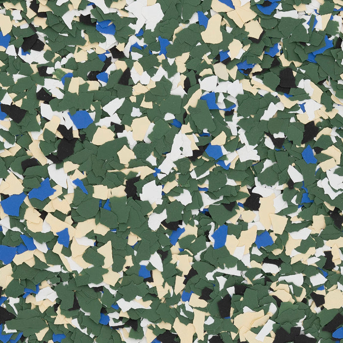 Milwaukee Sports Team Garage Flakes. Milwaukee BucKs Epoxy Flooring Colors.  Epoxy Chips.. floor chips.