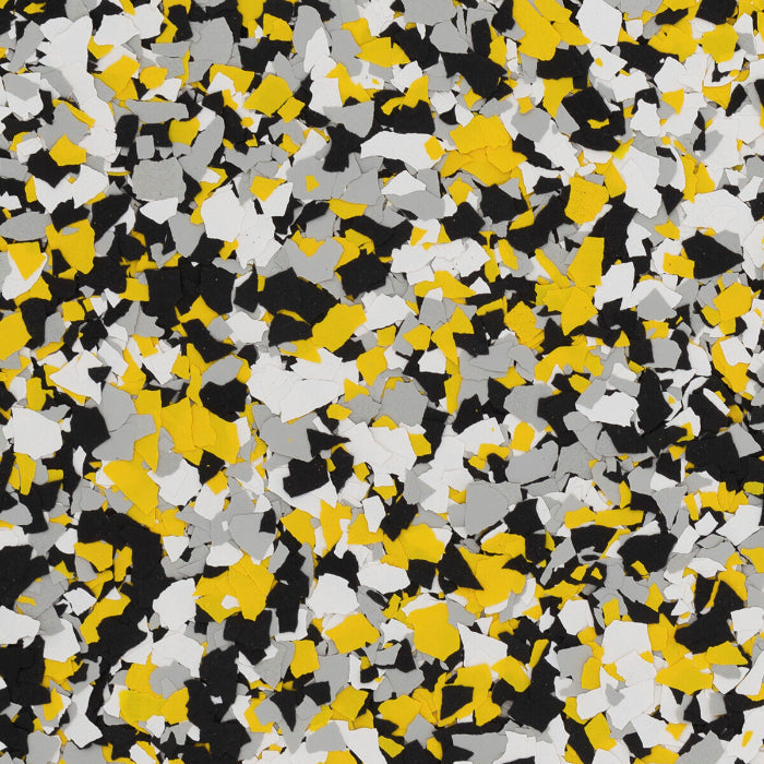 YELLOWJACKET | EPOXY FLAKES -garage floor chips, flake floor, and speckled garage floor