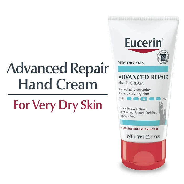 EUCERIN Advanced Repair Hand Cream For Very Dry Skins  كريم اليدين العلاجي لترطيب عميق وراحة فورية للبشرة الجافة والمتشققة