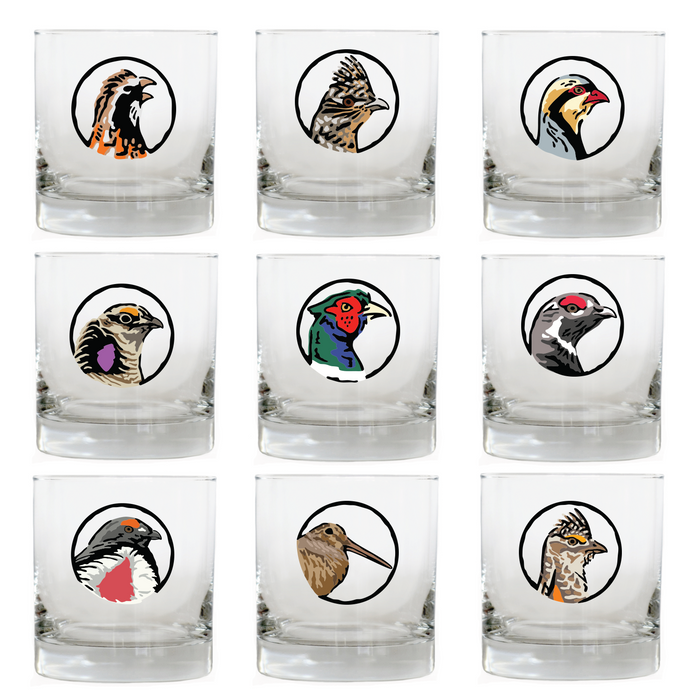 Every Gamebird Whiskey Glass