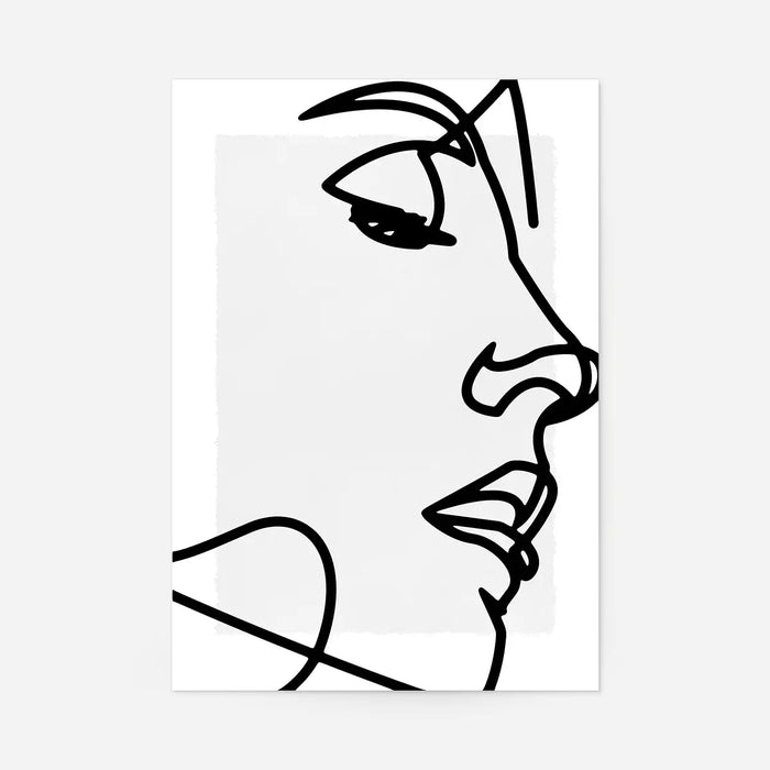 Face Close Up Line Art Print