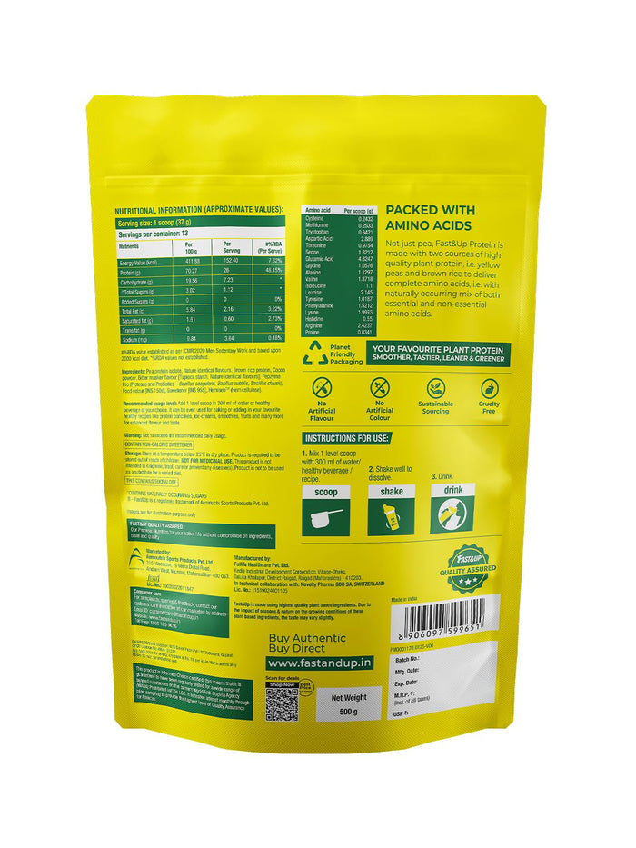 Fast&Up Plant Protein Powder Rich Chocolate (500g)