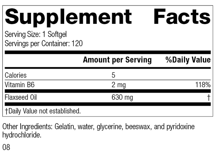 Flax Oil with B6 (Formerly Linum B6) (120 softgels) by Standard Process