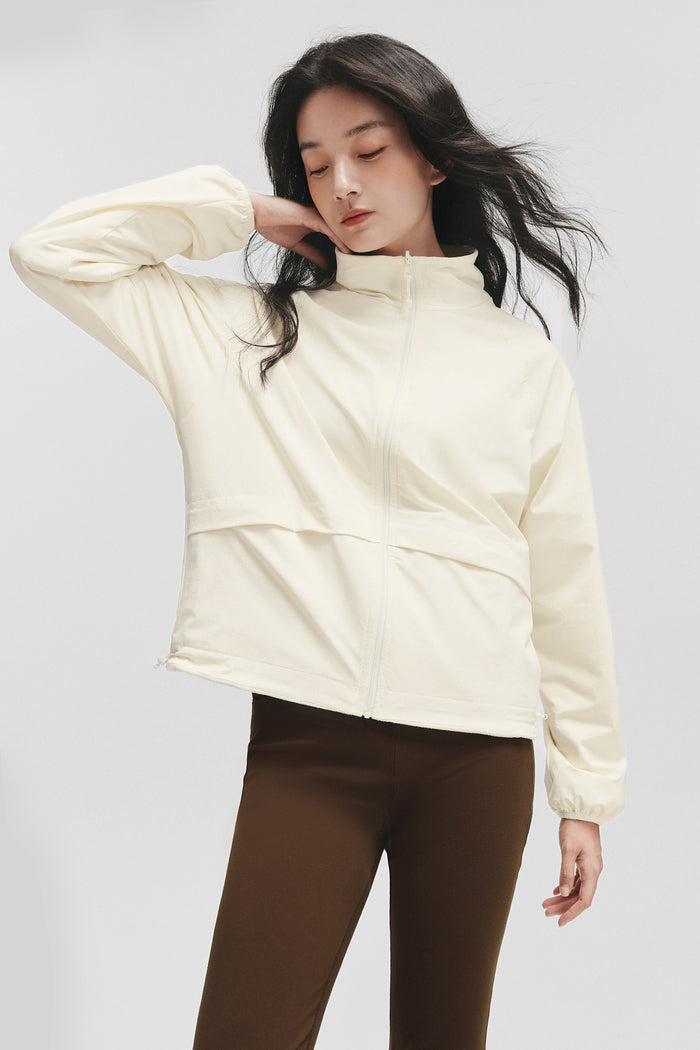 beneunder flipbreeze womens light warmth reversible fleece jacket#color_beige - white