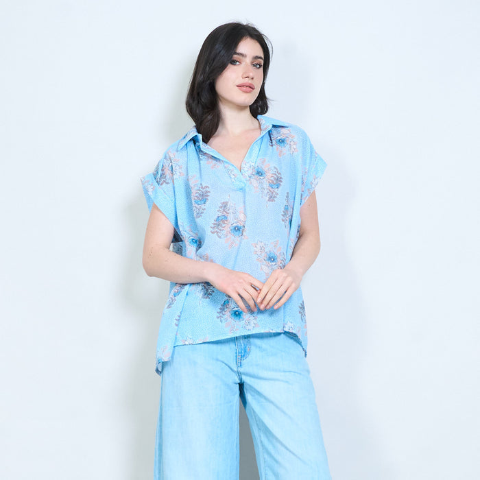 Floral relaxed fit blouse wholesale