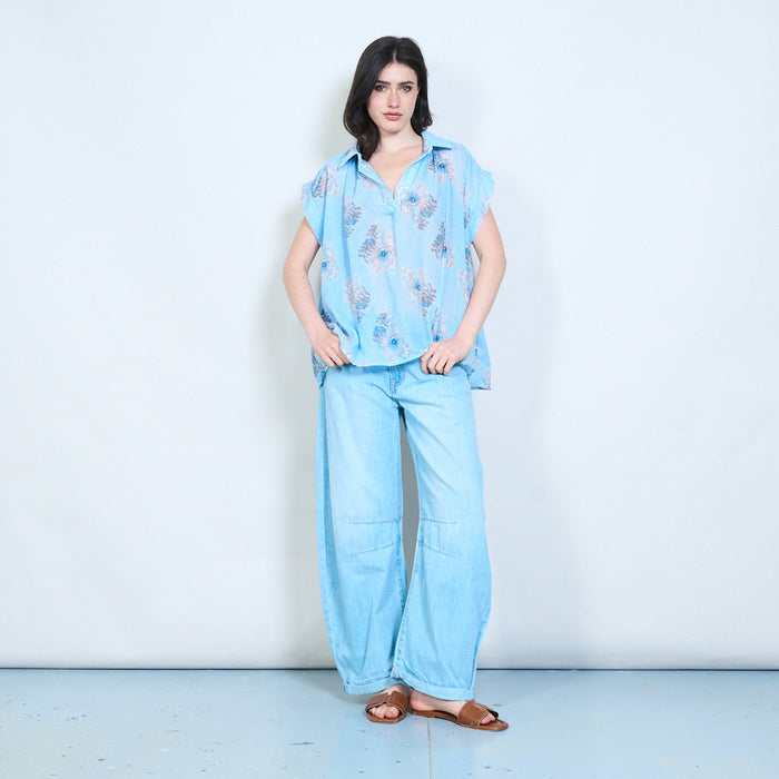 Floral relaxed fit blouse wholesale