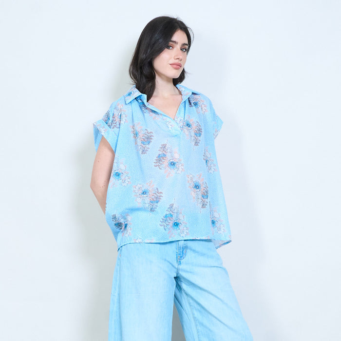 Floral relaxed fit blouse wholesale