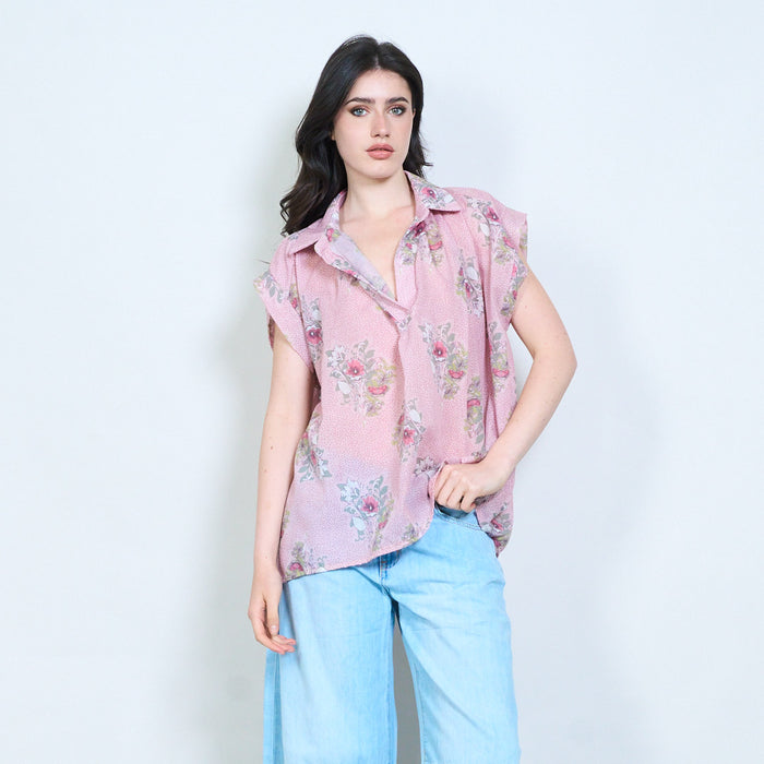 Floral relaxed fit blouse wholesale