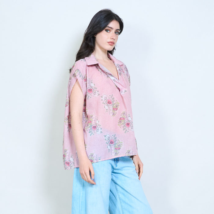 Floral relaxed fit blouse wholesale