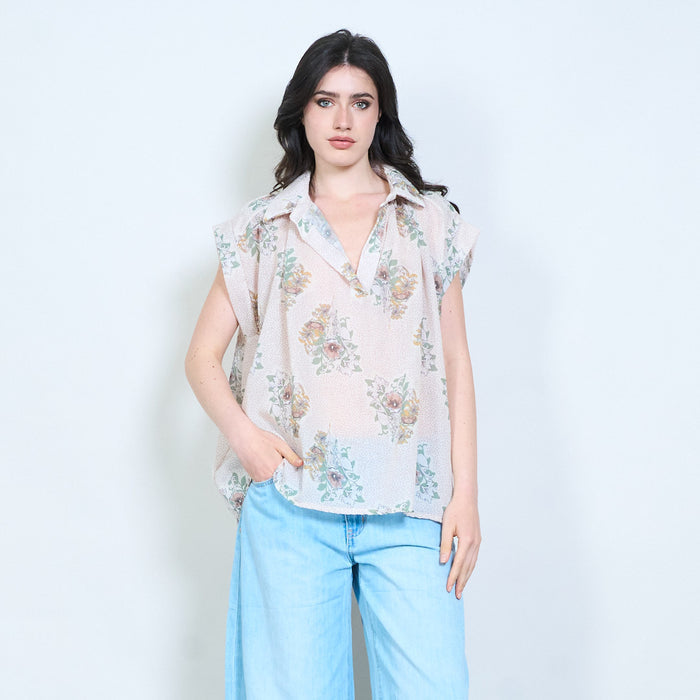 Floral relaxed fit blouse wholesale