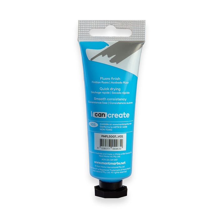 Fluoro Acrylic Paint Premium 50ml (1.7 US fl.oz) Tube - Blue