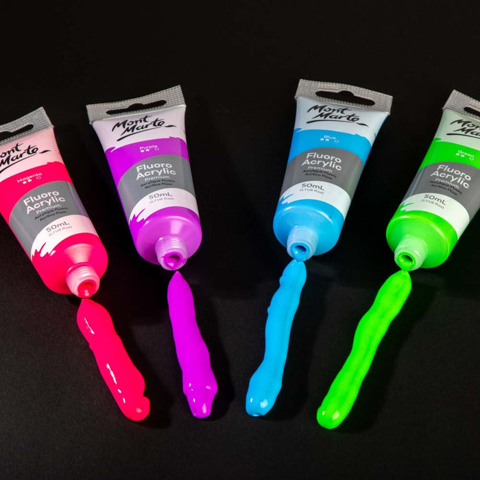 Fluoro Acrylic Paint Premium 50ml (1.7 US fl.oz) Tube - Blue
