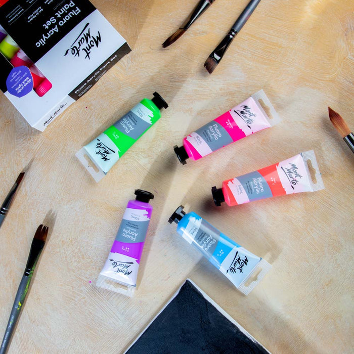 Fluoro Acrylic Paint Premium 50ml (1.7 US fl.oz) Tube - Blue