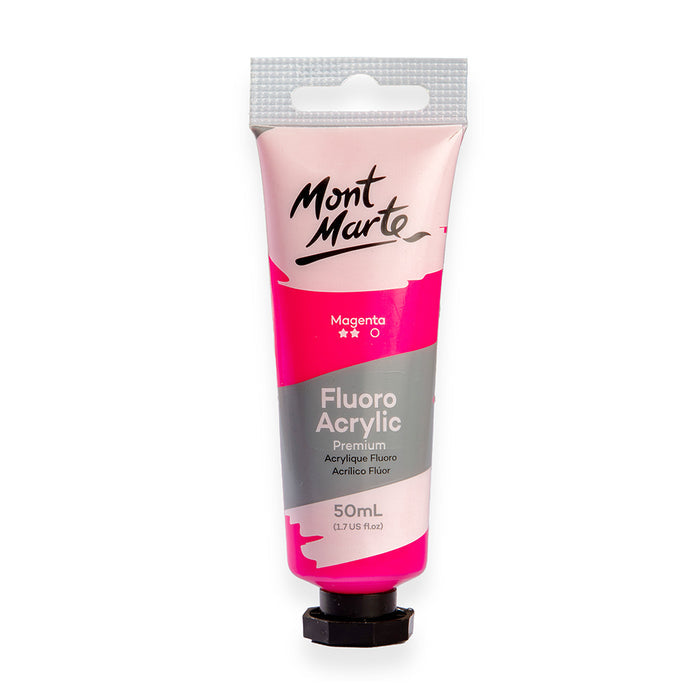 Fluoro Acrylic Paint Premium 50ml (1.7 US fl.oz) Tube - Magenta