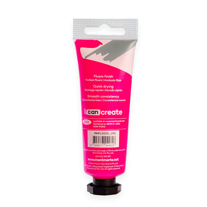 Fluoro Acrylic Paint Premium 50ml (1.7 US fl.oz) Tube - Magenta