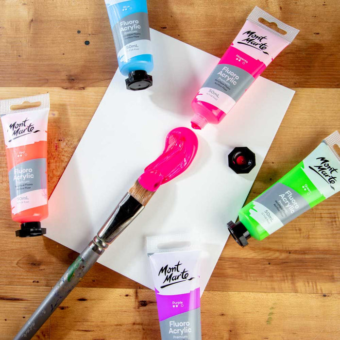 Fluoro Acrylic Paint Premium 50ml (1.7 US fl.oz) Tube - Magenta
