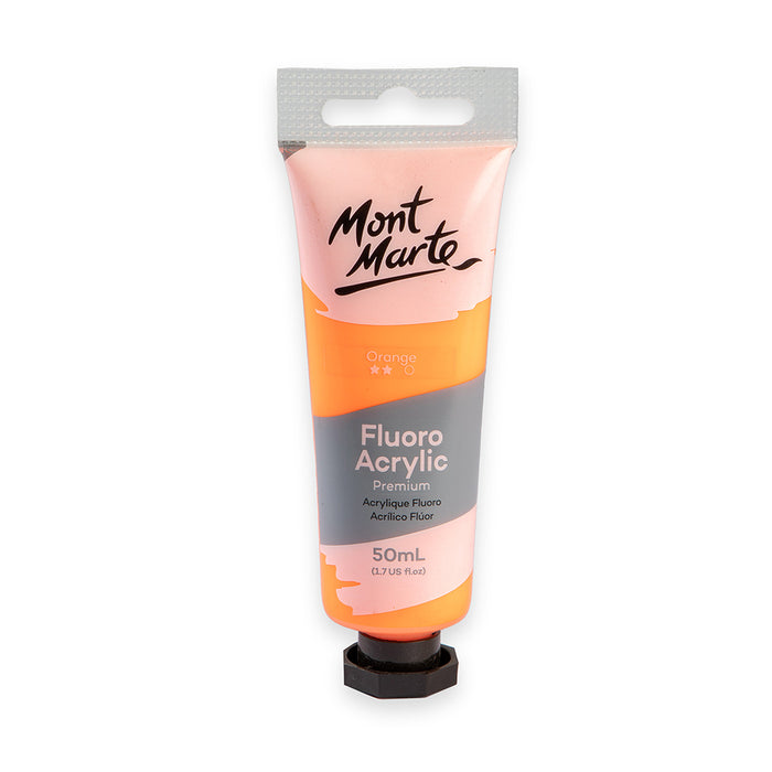 Fluoro Acrylic Paint Premium 50ml (1.7 US fl.oz) Tube - Orange