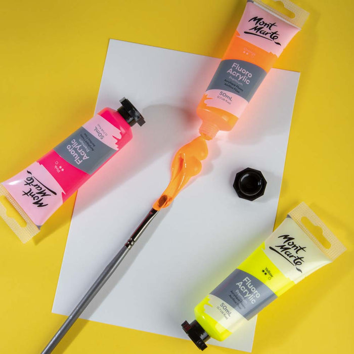 Fluoro Acrylic Paint Premium 50ml (1.7 US fl.oz) Tube - Orange