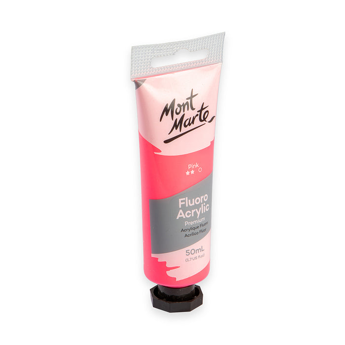 Fluoro Acrylic Paint Premium 50ml (1.7 US fl.oz) Tube - Pink