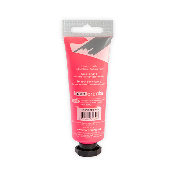 Fluoro Acrylic Paint Premium 50ml (1.7 US fl.oz) Tube - Pink