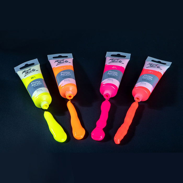 Fluoro Acrylic Paint Premium 50ml (1.7 US fl.oz) Tube - Pink