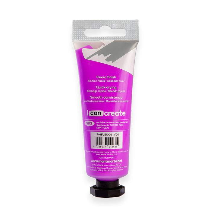 Fluoro Acrylic Paint Premium 50ml (1.7 US fl.oz) Tube - Purple