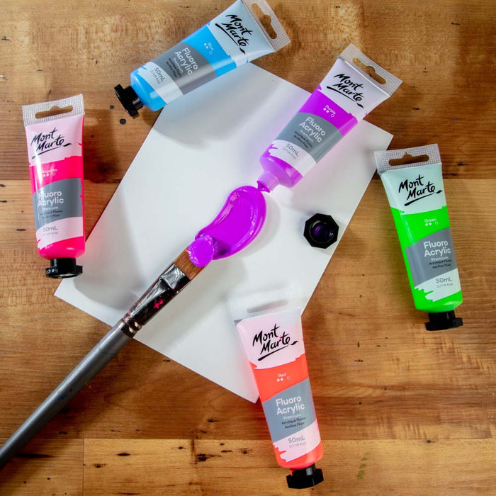 Fluoro Acrylic Paint Premium 50ml (1.7 US fl.oz) Tube - Purple