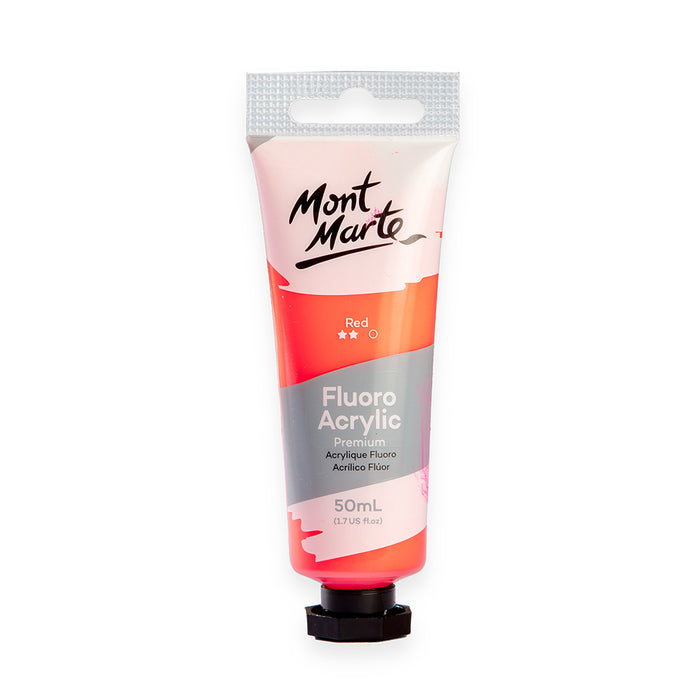 Fluoro Acrylic Paint Premium 50ml (1.7 US fl.oz) Tube - Red