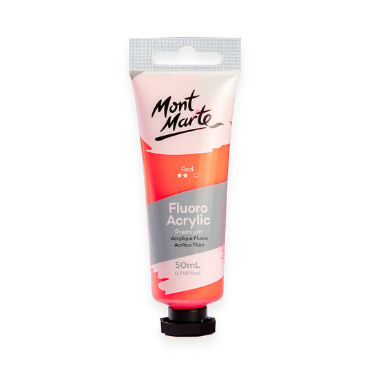Fluoro Acrylic Paint Premium 50ml (1.7 US fl.oz) Tube - Red