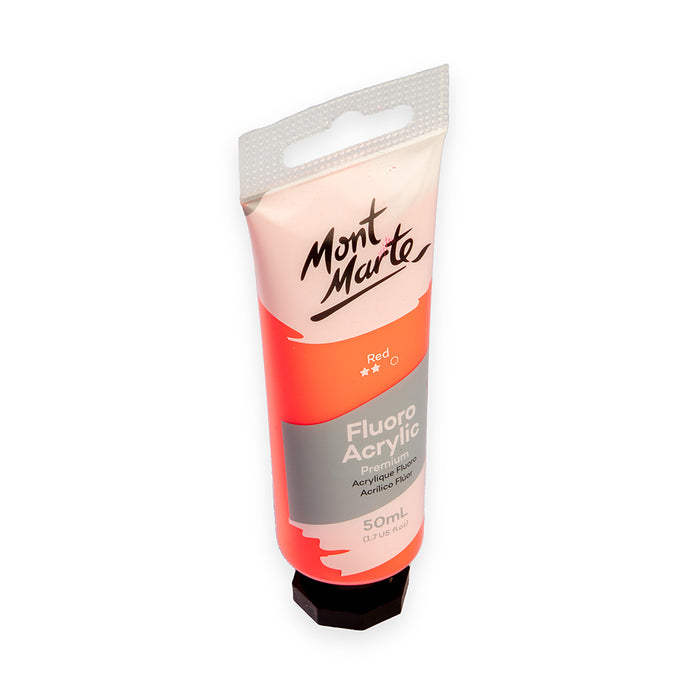 Fluoro Acrylic Paint Premium 50ml (1.7 US fl.oz) Tube - Red