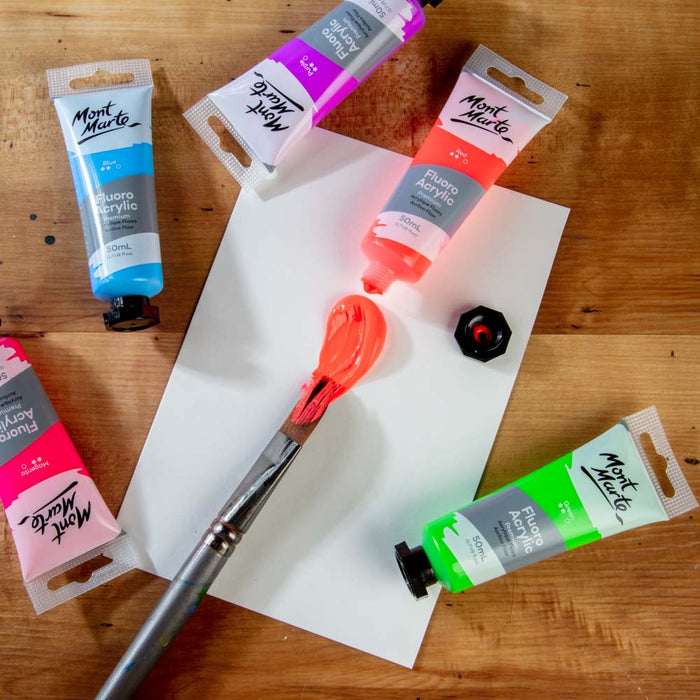 Fluoro Acrylic Paint Premium 50ml (1.7 US fl.oz) Tube - Red