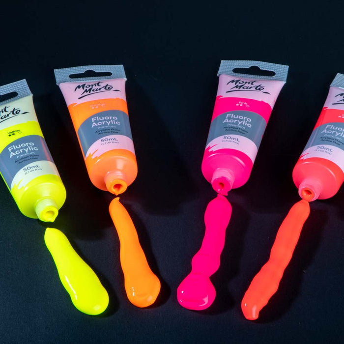 Fluoro Acrylic Paint Premium 50ml (1.7 US fl.oz) Tube - Red