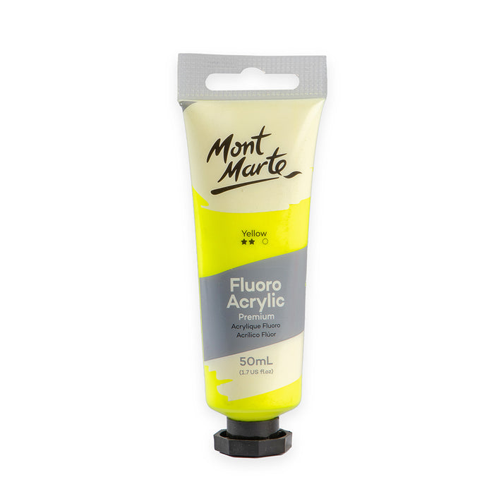 Fluoro Acrylic Paint Premium 50ml (1.7 US fl.oz) Tube - Yellow