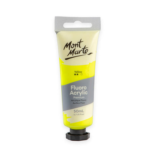 Fluoro Acrylic Paint Premium 50ml (1.7 US fl.oz) Tube - Yellow