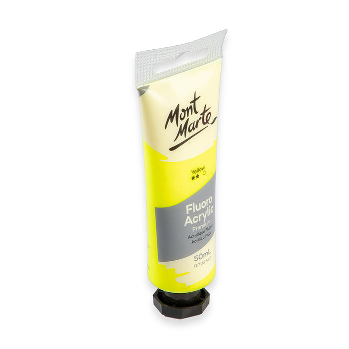 Fluoro Acrylic Paint Premium 50ml (1.7 US fl.oz) Tube - Yellow