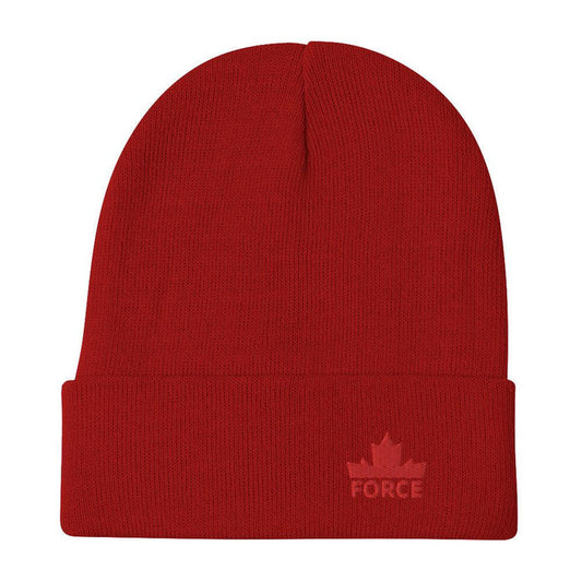 FORCE Red Embroidered Beanie - Billyforce Shop