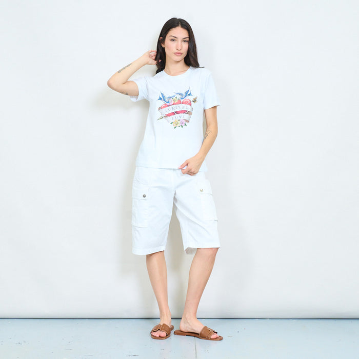 Forever love heart graphic cotton t-shirt wholesale