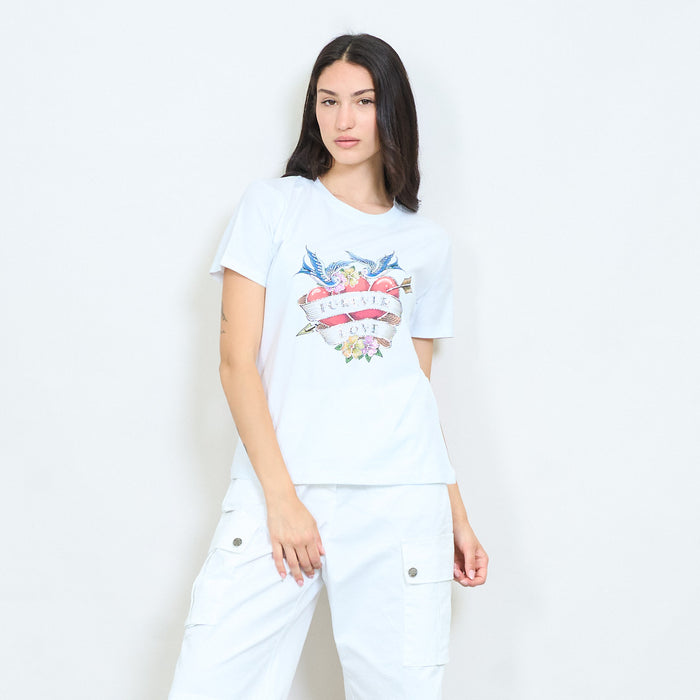 Forever love heart graphic cotton t-shirt wholesale