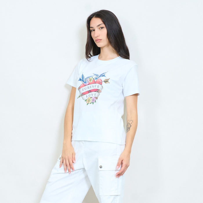 Forever love heart graphic cotton t-shirt wholesale