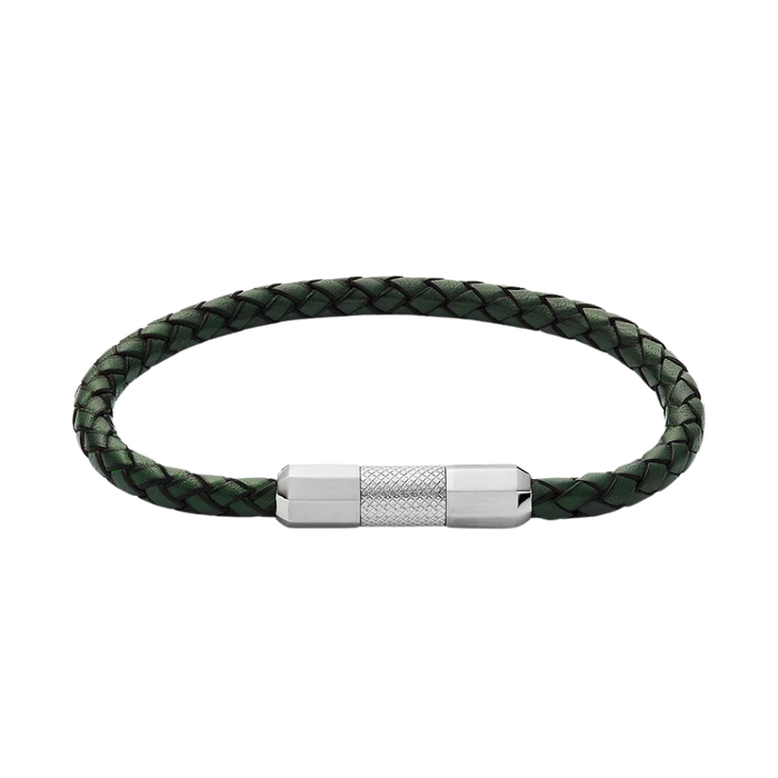 Fossil Machine Knurled Texture Green LeatHer Bracelet JF04919040